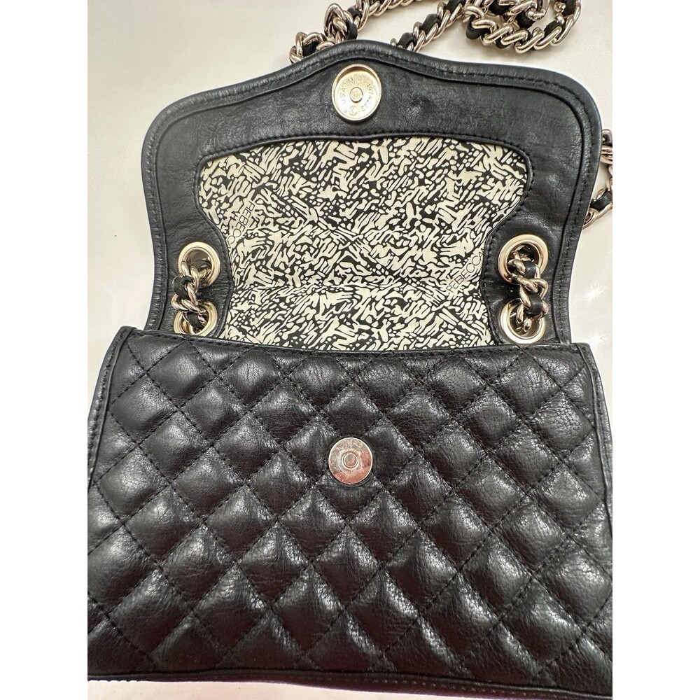 Rebecca Minkoff Womens Black Mini Affair Quilted Studded Leather Gold Chain Bag - Picture 4 of 12